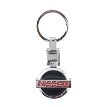 Автомобилен метален ключодържател - черна емблема на Nissan