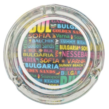 Сувенирен пепелник с надписи на различни градове от България
