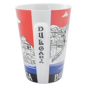 Сувенирна керамична чаша, декорирана със забележителности от Българското черноморие