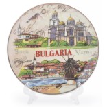 Сувенирна чинийка с лазерна графика - забележителности от Балчик, Варна и Несебър