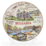 Сувенирна чинийка с лазерна графика - забележителности от Балчик, Варна, Несебър и Созопол