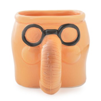 Забавна чаша във формата на мъжки атрибут с черни очила