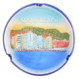 Сувенирен керамичен пепелник - изглед на плажната ивица в Слънчев бряг