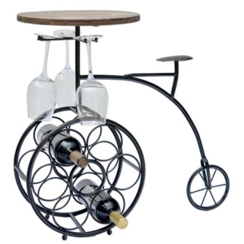 Декоративна поставка за бутилки вино - ретро колело