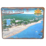 Сувенирна магнитна пластина - изглед на плажната ивица с хотелите на Златни пясъци