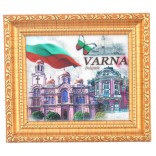 Сувенирна магнитна фигурка във формата на картина с рамка - забележителности от Варна