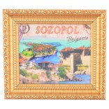 Сувенирна магнитна фигурка във формата на картина с рамка - изгледи от Созопол