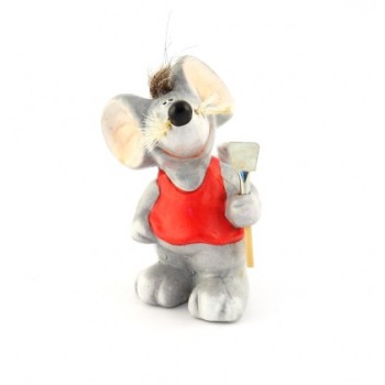 Декоративна керамична фигурка - мишка с лопата