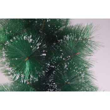 Декоративно двуцветно коледно дръвче, декорирано с изкуствен сняг, с поставка