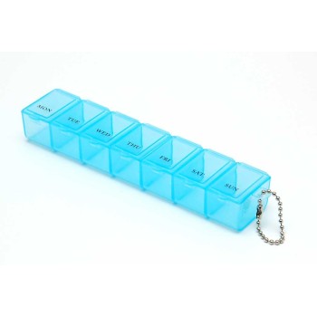 Кутия за хапчета със седем отделения за дните от седмицата, изработена от PVC материал