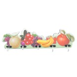 Декоративна цветна закачалка с 5 куки, изработена от PVC материал - плодчета