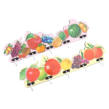 Декоративна цветна закачалка с 5 куки, изработена от PVC материал - плодчета