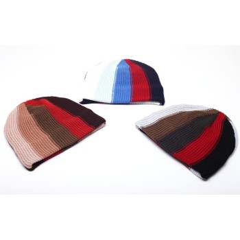 Многоцветна плетена мъжка зимна шапка