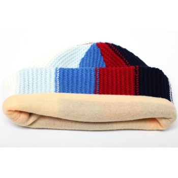 Многоцветна плетена мъжка зимна шапка