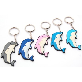 Сувенирен цветен ключодържател - делфин - 5см
