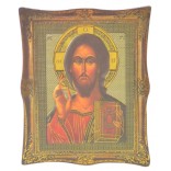 Икона с имитация на рамка върху магнитна основа - Исус Христос с библия в ръка
