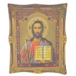Икона с имитация на рамка върху магнитна основа - Исус Христос с отворена библия в ръката