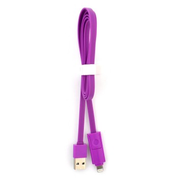 Micro USB силиконов кабел 2 в 1 за телефон - IPHONE/Samsung