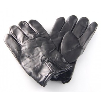 Мъжки ръкавици - еко кожа с декоративен цип за регулиране широчината на китката