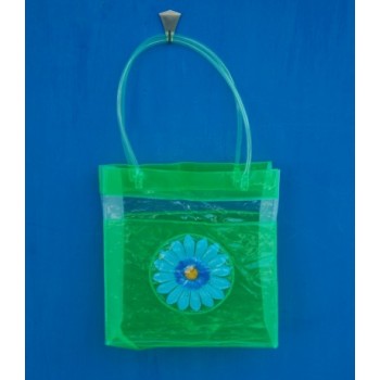 Лятна чанта PVC с декоративно цвете