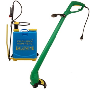 Комплект за градина - електрически тример и лозарска пръскачка