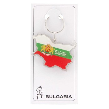 Сувенирен ключодържател във формата на картата на България