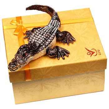 Декоративна метална кутийка за бижута - крокодил