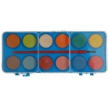 Комплект от 12 цвята водни бои за рисуване с четка в кутийка