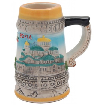 Сувенирна релефна чаша от порцелан - София