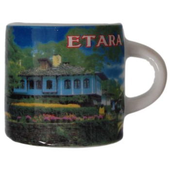 Сувенирна чаша с магнит, гравирана със Синята къща в Етъра