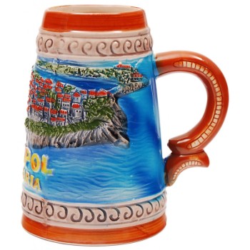 Сувенирна релефна чаша от порцелан - Созопол