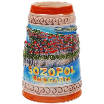 Сувенирна релефна чаша от порцелан - Созопол