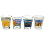 Комплект четири броя сувенирни стъклени чаши с декорация - Созопол