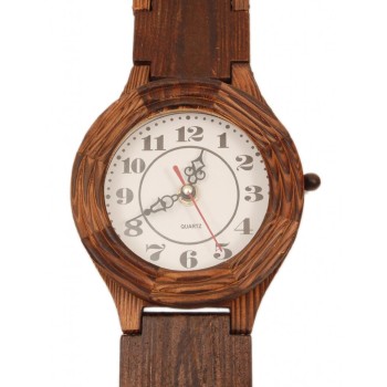 Декоративен стенен часовник - ръчен часовник, изработен от дърво