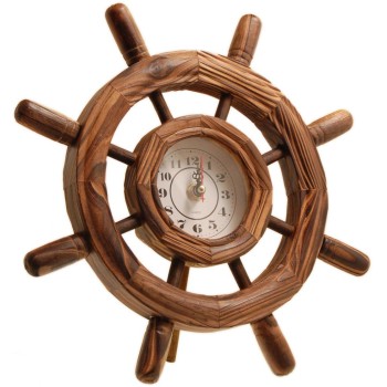 Декоративен стенен часовник - рул, изработен от дърво