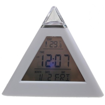 Настолен електронен часовник с тънък дисплей - пирамида