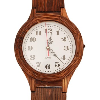 Декоративен стенен часовник - ръчен часовник, изработен от дърво