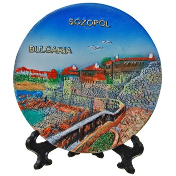 Релефна сувенирна чинийка - изглед от Созопол