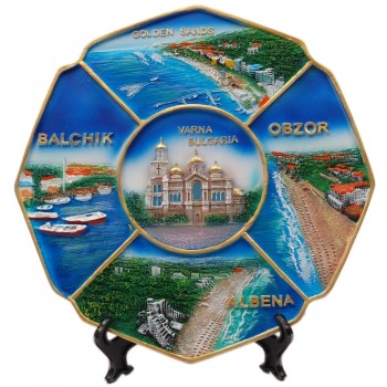 Сувенирна релефна чиния - изгледи от Черноморието