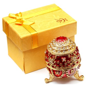 Декоративна метална кутийка за бижута - яйце на Фаберже