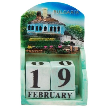 Сувенирен декоративен календар с релеф на Синята къща на Етъра