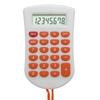 Електронен калкулатор с цветно въже за врат