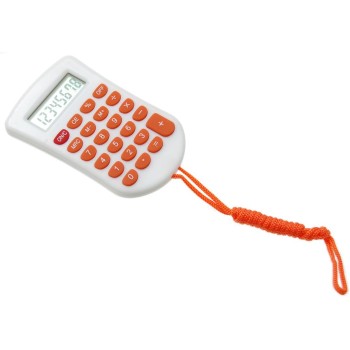 Електронен калкулатор с цветно въже за врат