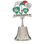 Сувенирна камбанка с магнит и декорация -  чадър с три сърца и надпис България