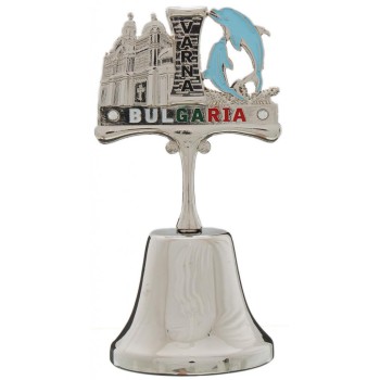 Сувенирна камбанка с магнит и декорация - два делфина и Варненската катедрала