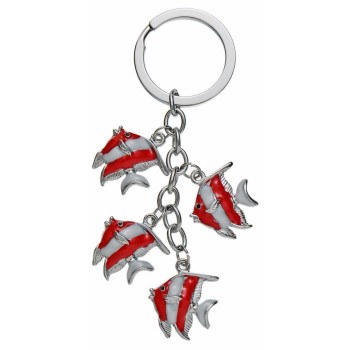 Сувенирен метален ключодържател - четири цветни рибки