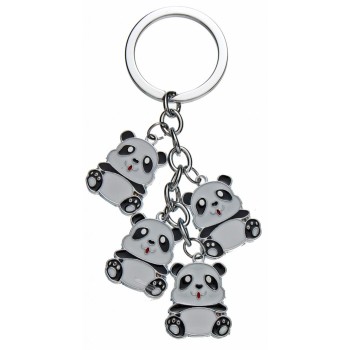 Сувенирен метален ключодържател - четири панди
