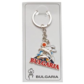 Сувенирен метален ключодържател - морски мотиви и надпис България
