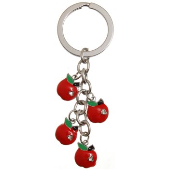 Сувенирен метален ключодържател - четири червени ябълки
