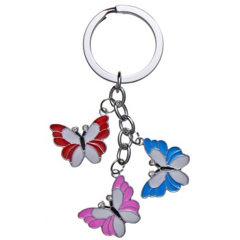 Сувенирен метален ключодържател - три пеперудки